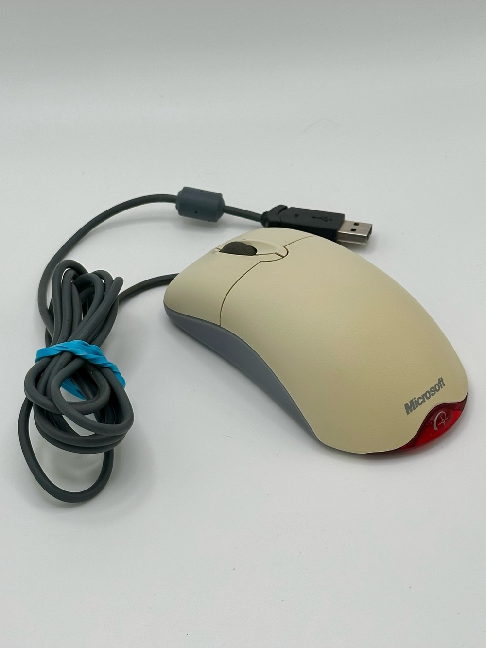 Microsoft Wheel Mouse Optical 1.1A USB X08-71118 Corded Vintage - TESTED